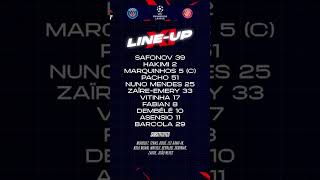 PSG LIVE LINEUP psg championsleague football nike soccer demble barcola paris [upl. by Neu]