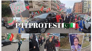 PTI protest brescia 🇮🇹 💪Release Imran Khan✌️konsi famous personality se suddenly mulaqat🫡🫠 [upl. by Erlinna]