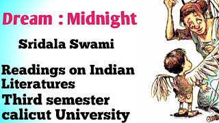 Dream Midnight by sridala Swami Poem Analysis In Malayalam Readings on Indian Literatures [upl. by Ajiat]