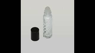 13 oz 10ml RollOn Spiral Glass Bottle Plastic Roller with Black or White Cap [upl. by Enrique]