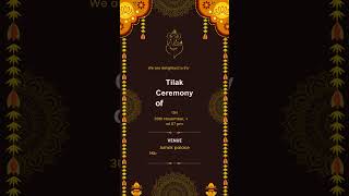 Tilak invitation card ♦️ Create Your Dream Tilak Invitation Card Digital card kaise banayeshort [upl. by Mayhew566]