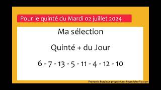 pronostic quinte du jour turfoo PRONOSTIC PMU QUINTÉ  DU JOUR MARDI 02 JUILLET 2024 [upl. by Roskes]