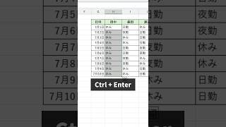 複数のセルに同じ文字列を入力する方法！excel エクセル shorts [upl. by Bergen]