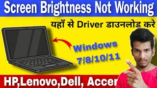 How To Download Brightness Driver In LaptopComputer  Brightness Not Working In Windows 781011 [upl. by Avin]