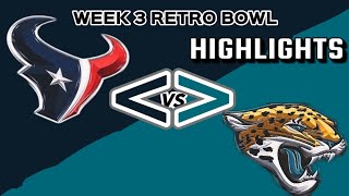 Texans vs Jaguars Week 3 Retro Bowl  Game Highlights [upl. by Esdnil]