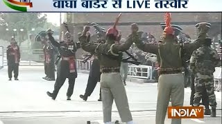 LIVE Beating Retreat Ceremony Held at Wagah Border  India TV [upl. by Enitsed]