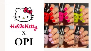 OPI x Hello Kitty  50th Anniversary Collection  Swatch amp Review [upl. by Eanwahs]