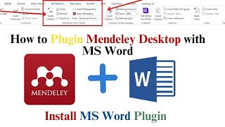 How to Plugin Mendeley Desktop with MS Word Install MS Word Plugin [upl. by Eiramyma177]