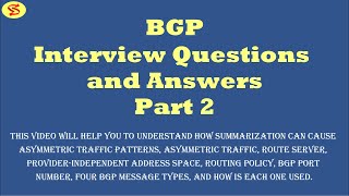 BGP Interview Questions and Answers Part 2 [upl. by Leinadnhoj]