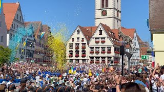 Biberacher Schützenfest 2022  Marktplatz Abnahme Antrommeln  Schützenfestlied [upl. by Mode]