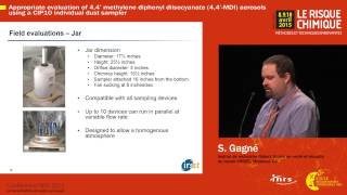 Évaluation adéquate d’aérosols de diisocyanate44’ de diphénylméthane MDI  S Gagné [upl. by Ennaillij]