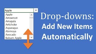 Add New Items To Excel Dropdown Lists Automatically In Seconds [upl. by Nozicka]