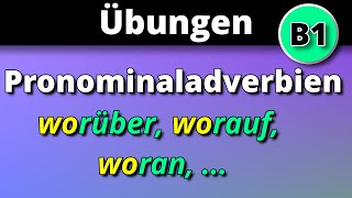 🇩🇪 Übung｜ Pronominaladverbien Worüber Worauf  ｜B1｜German｜learn German [upl. by Antsirhc]