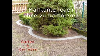 Mähkante verlegen ohne zu betonieren [upl. by Bonacci]