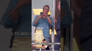 Actor Brad Pitt is wearing a 37 mm Vacheron Constantin Historiques actor bradpitt shorts [upl. by Ahsinav]