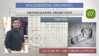 Engineering Drawing  Orthographic Projection Problem 7  Easy Drawing Techniques Learn with nikhil [upl. by Tannenbaum]