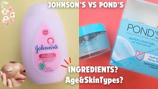 JOHNSONS BABY MOISTURIZER VS PONDS SUPER LIGHT GEL MOISTURIZER [upl. by Airemat]