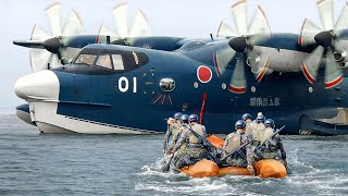 US Inspecting Japan’s Brand New Massive Seaplane for Intense Rescue Missions [upl. by Assilac]