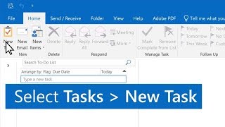 Create tasks and todo items in Outlook [upl. by Resa302]