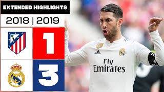 ATLÉTICO DE MADRID 1  3 REAL MADRID 201819  RESUMEN ampliado [upl. by Eiduj]