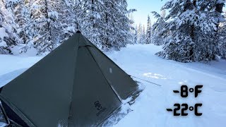 Winter Hot Tent Camping In Subzero Temperature [upl. by Philps707]