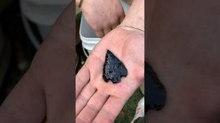 An Obsidian Arrowhead flintknapping obsidian arrowhead stoneagetools stonetools stoneage asmr [upl. by Annmarie]