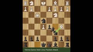 Vienna Gambit Paulsen Attack  Checkmate in 14 Moves chess [upl. by Orthman556]