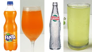 Homemade Instant Fanta and Limca  Orange Fanta Cool Drink at Home Live Food [upl. by Dweck]