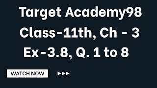 Trigonometric functions Class11th Ch3 Ex38 Q 1 to 8 [upl. by Willman]