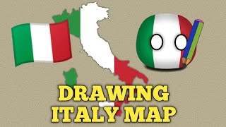 DRAWING ITALY MAP 🇮🇹 Countryballs [upl. by Pillow]