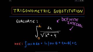 ❖ Trigonometric Substitution  Definite Integral ❖ [upl. by Armanda620]