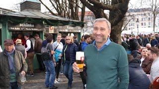 125 Jahre Spaten Helles Bier zu 80 Cents die Halbe  Biergarten am Viktualienmarkt zum Jubiläum [upl. by Burkle406]