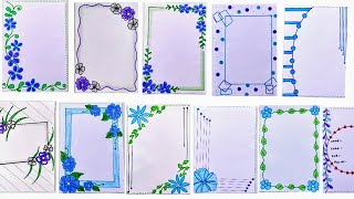 11 Easy Border Design For Project  Border Design  Paper Design  Project Border Design stayhome [upl. by Ydner]