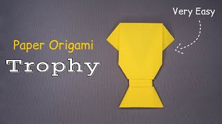 HOW TO MAKE A PAPER TROPHY  VERY EASY PAPER ORIGAMI TROPHY  DIY PAPER CRAFT [upl. by Batruk]