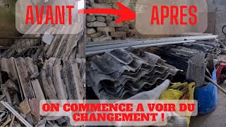 EP06 ENORME AVANCEE DU CHANTIER DES TONNES DAMIANTE RENOVATION TRAVAUX MAISON EN RUINE [upl. by Giustino]