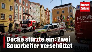 Decke stürzte ein Zwei Bauarbeiter verschüttet  kronetv NEWS [upl. by Adnahsar]