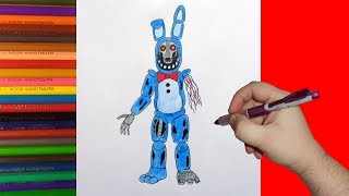 How to draw broken Bonnie FNaF Как нарисовать сломанного Бонни ФНаФ [upl. by Oniratac]