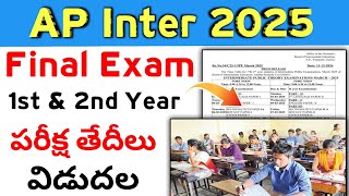 AP inter 2025 Exam Time table Released  AP Inter 2025 1st amp 2nd Year exam time table [upl. by Essirahs964]