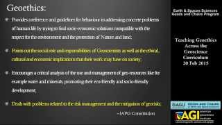 Teaching GeoEthics Across the Geoscience Curriculum [upl. by Eznyl]