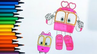 How to coloring a cute Robot trains sellyrobot trains sellydrawing robot trains sellyfor kids [upl. by Eittap]