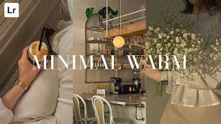 Minimal Warm Preset  Aesthetic Lightroom Preset  Lightroom editing tutorial aesthetic [upl. by Zoara420]