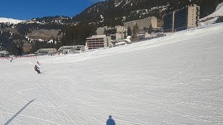 Flaines easiest slope Green run called Erable  Recorded on GoPro POV March 2022 [upl. by Bobette407]