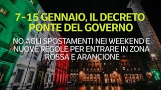 Nuovo decreto 7 e 8 gennaio gialli 9 e 10 arancioni le regole [upl. by England]