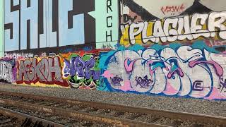 Los Angeles River Graffiti Giant Rollers Bridge Spots [upl. by Esinehs]