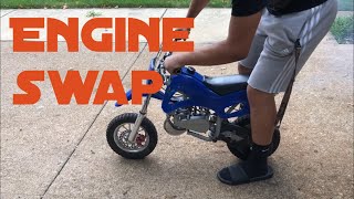 49cc coolster Dirtbike engine swap [upl. by Krystin611]