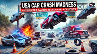 USA Car Crash Madness Bad Drivers Caught in Unbelievable Accidents [upl. by Gibby]