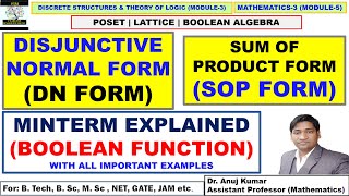 Disjunctive Normal Form  Sum of Minterms  SOP From  DNF Examples  Sum of Product Form Questions [upl. by Assek]