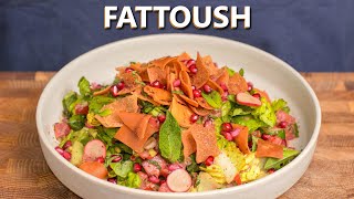 How to make the Perfect Fattoush  Lebanese Tangy Salad [upl. by Sucramd61]