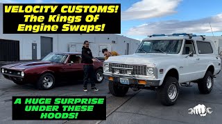 EPIC ENGINE SWAPS Velocity Customs Unveils 70 K5 Blazer amp 68 Camaro SS [upl. by Otiv]