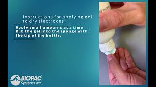 How to apply gel to dry electrodes BIOPAC [upl. by Buffum401]